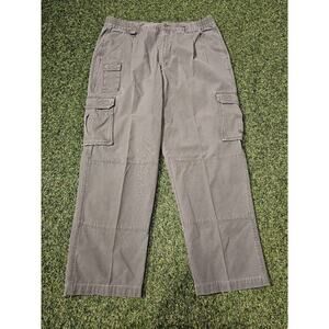 Cabela’s Trail Hiker Cargo Pants Men’s 40 Green Pockets Elastic Waist Canvas